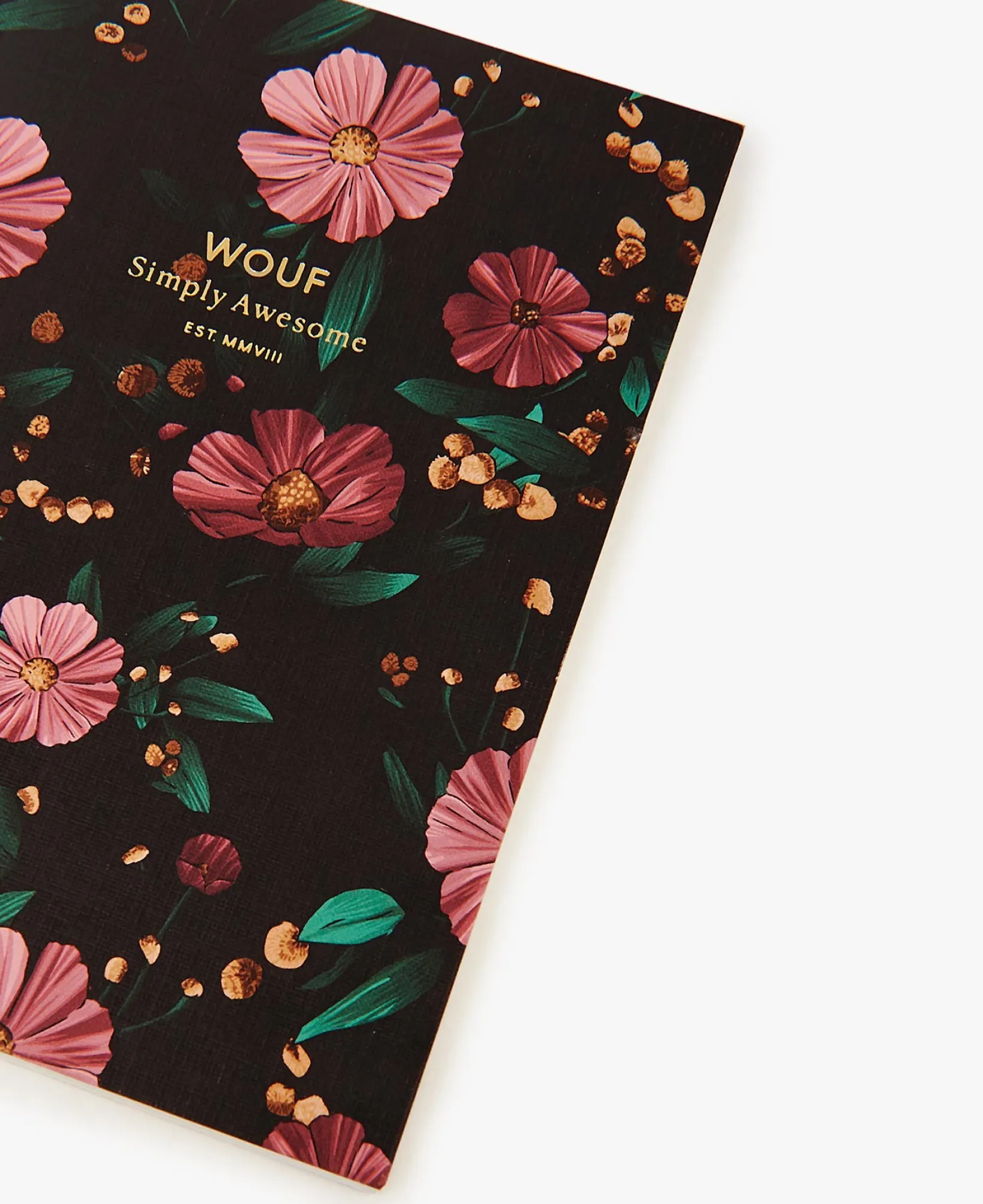 Papeterie^WOUF Cahier Papier A6 Fleurs Noires