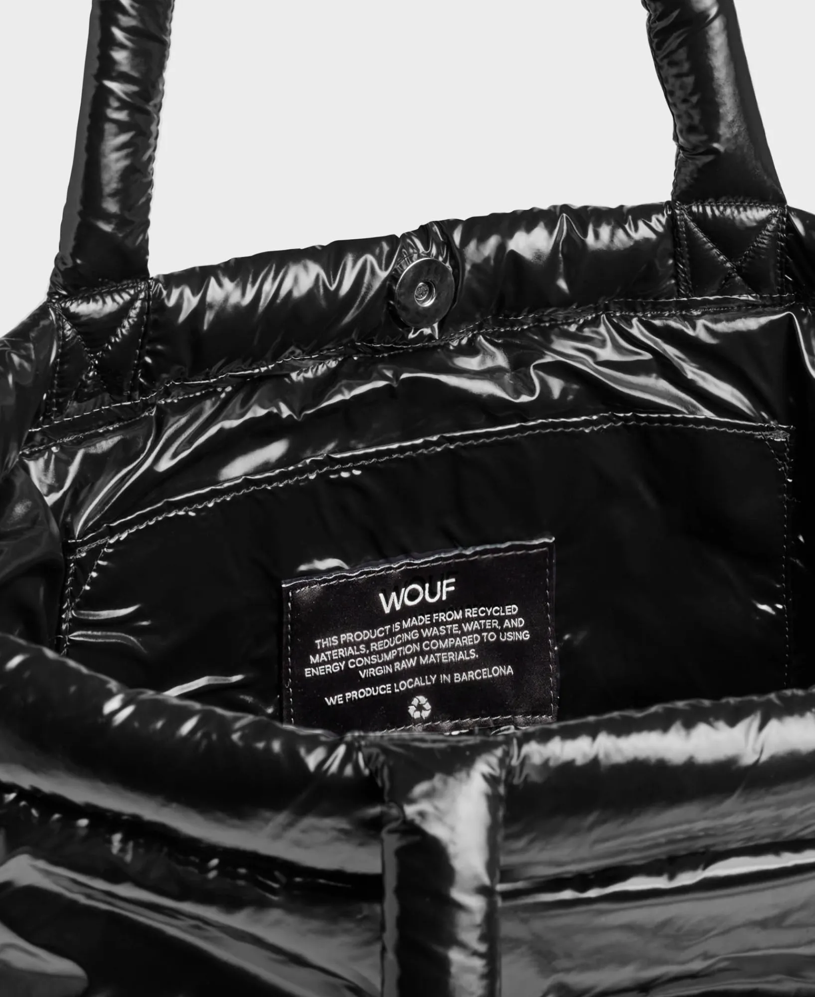 Sacs Fourre-Tout^WOUF Sac A Main Noir Brillant
