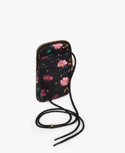 Sacs Pour Téléphone^WOUF Sac De Téléphone Fleurs Noires